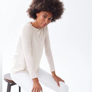 Alice Walk 3/4 Sleeve Soft Striped Tee, size XS